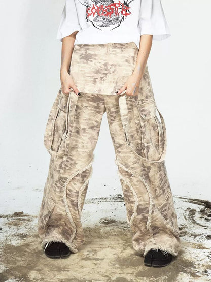 Camouflage multi-pocket overalls