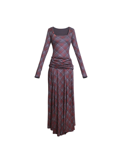 Vintage Check Slim Dress