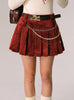 Red pleated skirt