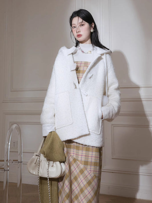 Snow white wool jacket