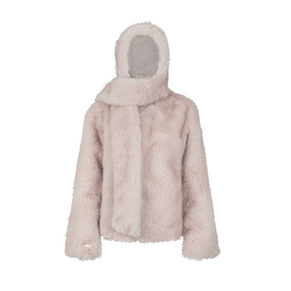 Sweet Girl Hooded Furry Coat