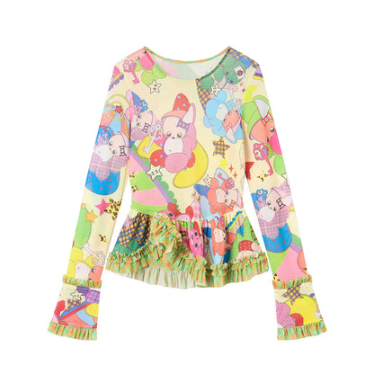 Two-Tone Lace Trim Top