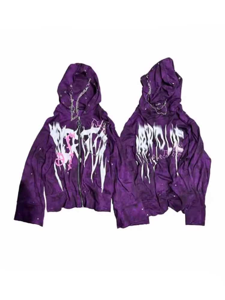 Purple punk hoodie