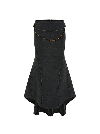 A-line denim skirt