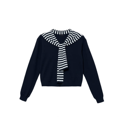 Striped Knitted Shawl Top