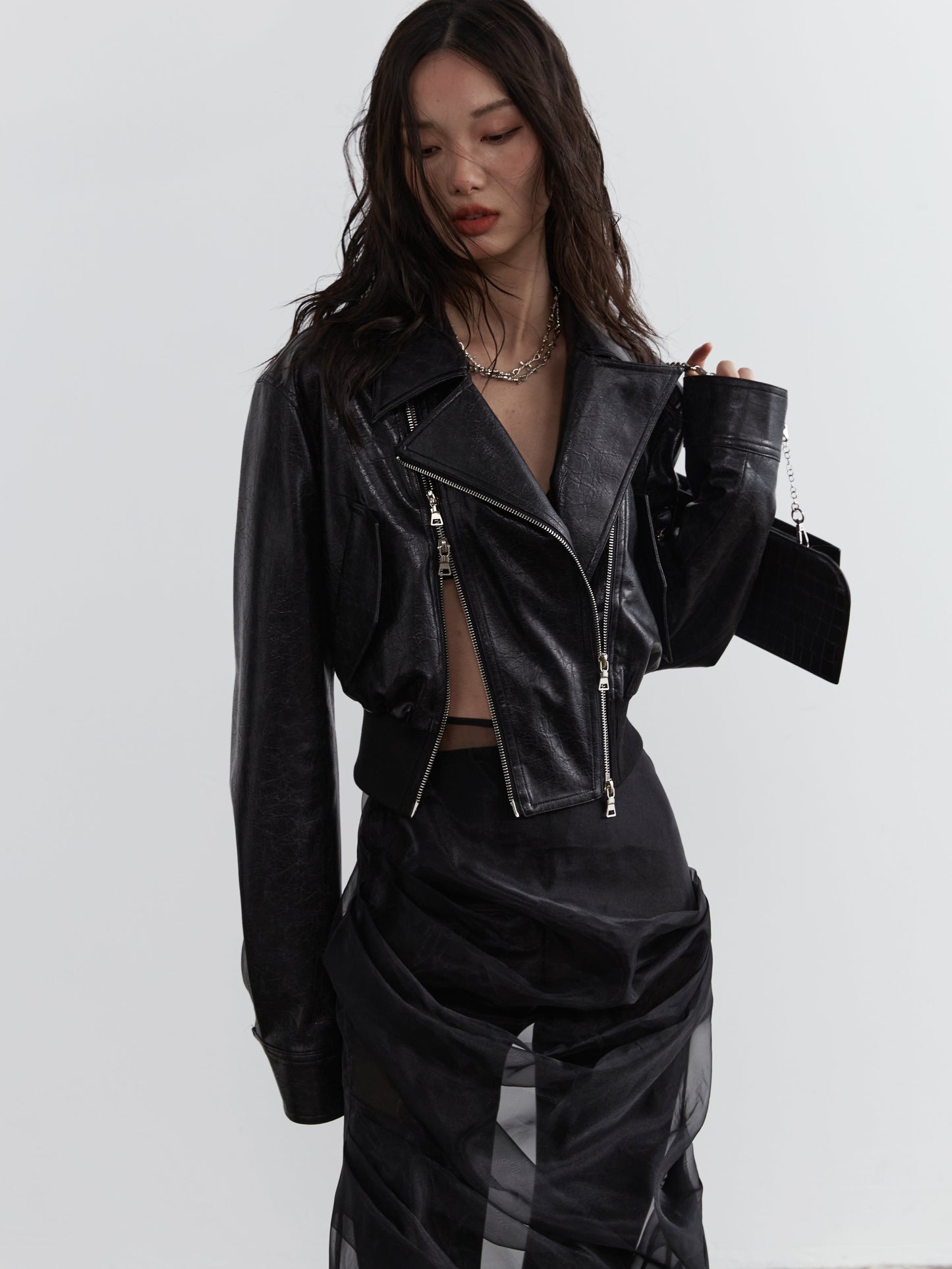 Ultra Cropped Biker Short Jacket