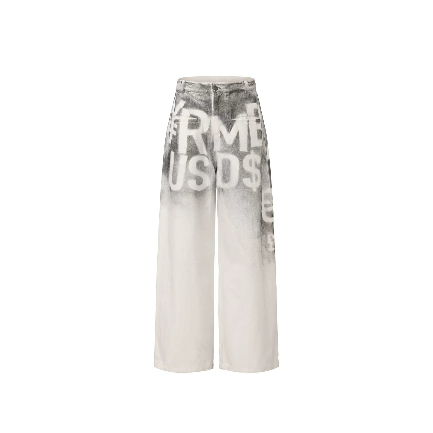 Hand-Painted Printed Jeans