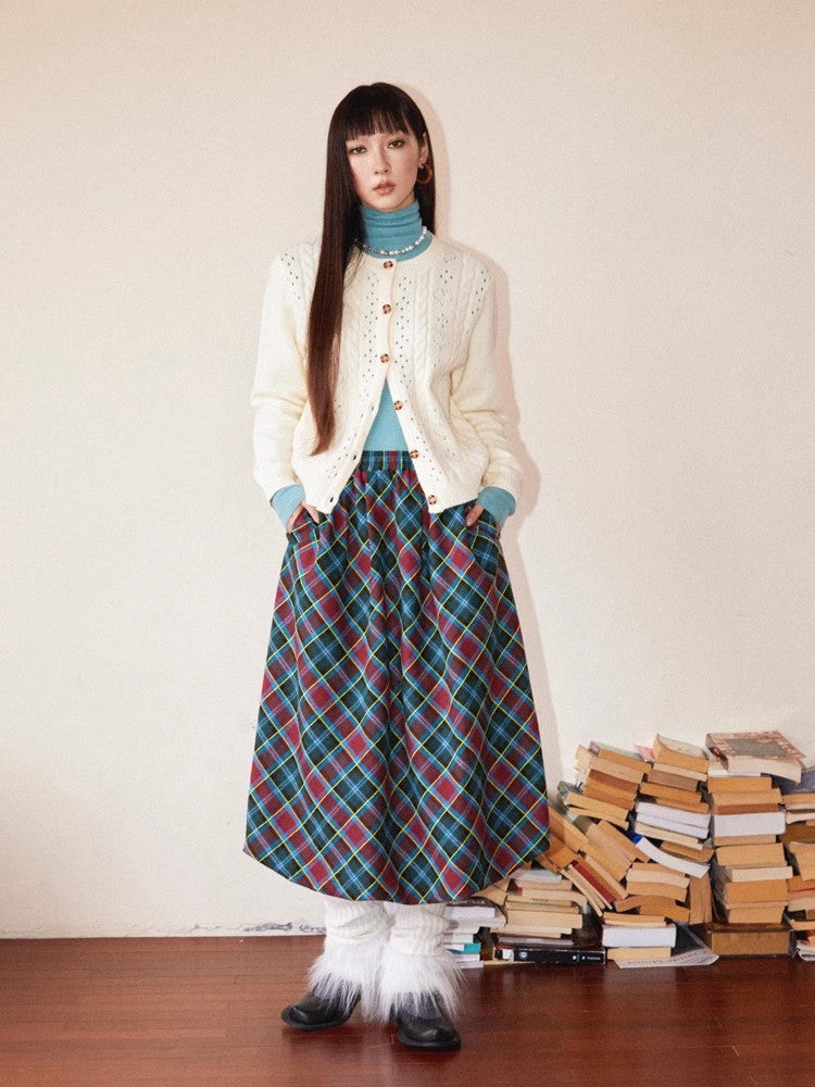 Plaid bud skirt