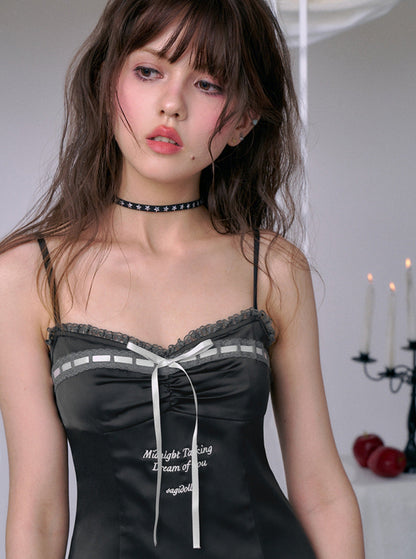 Sexy Black Satin Dress