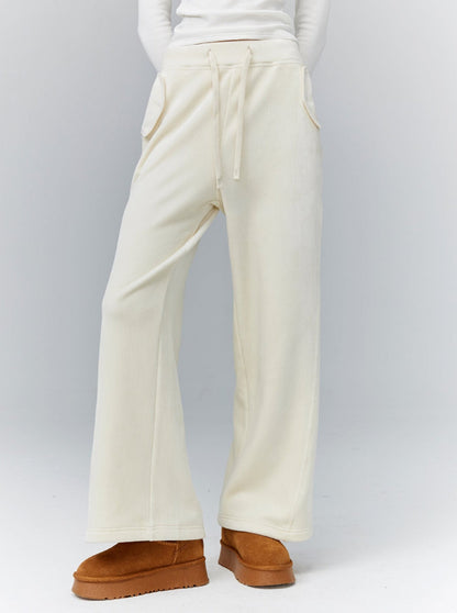 Fleece Draped Casual Pants