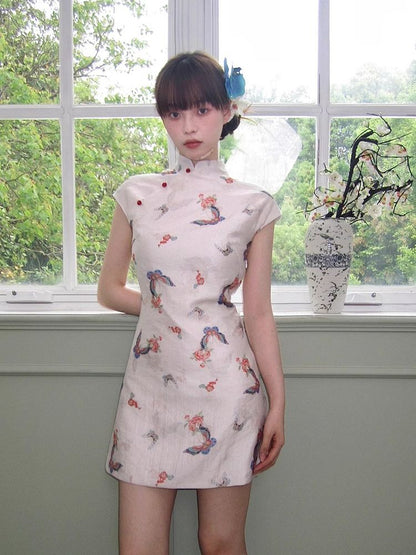 Printed cheongsam dress