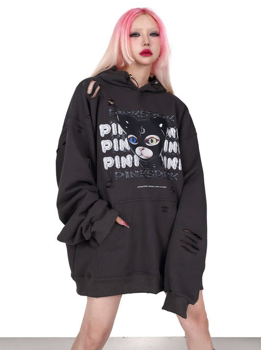 Hooded Rock Destruction Genderless Jacket