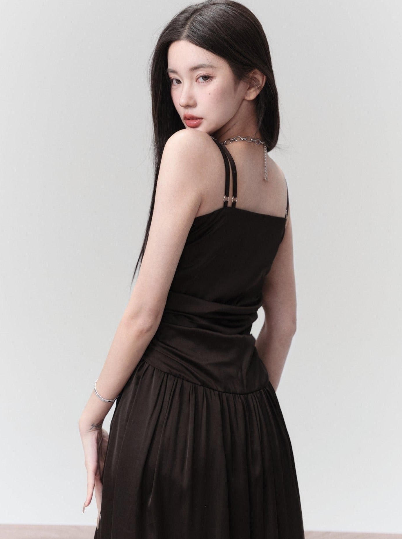 French Black Slip Dress