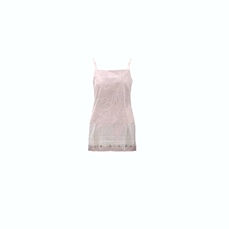 Light Pink Flower Cutout Camisole Skirt Set-Up