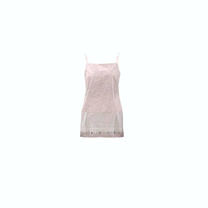 Light Pink Flower Cutout Camisole Skirt Set-Up