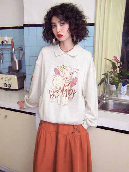 Printed loose sweatshirt