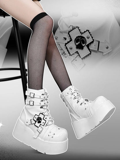 Punk style platform boots