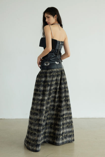 Retro Decadent Plaid Maxi Skirt