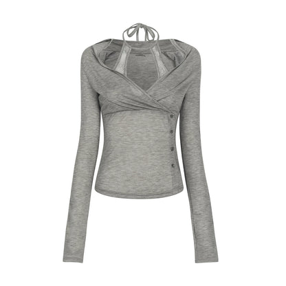 Lace Splicing Halter Top