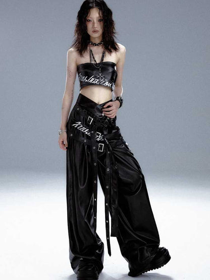 High waist punk pants