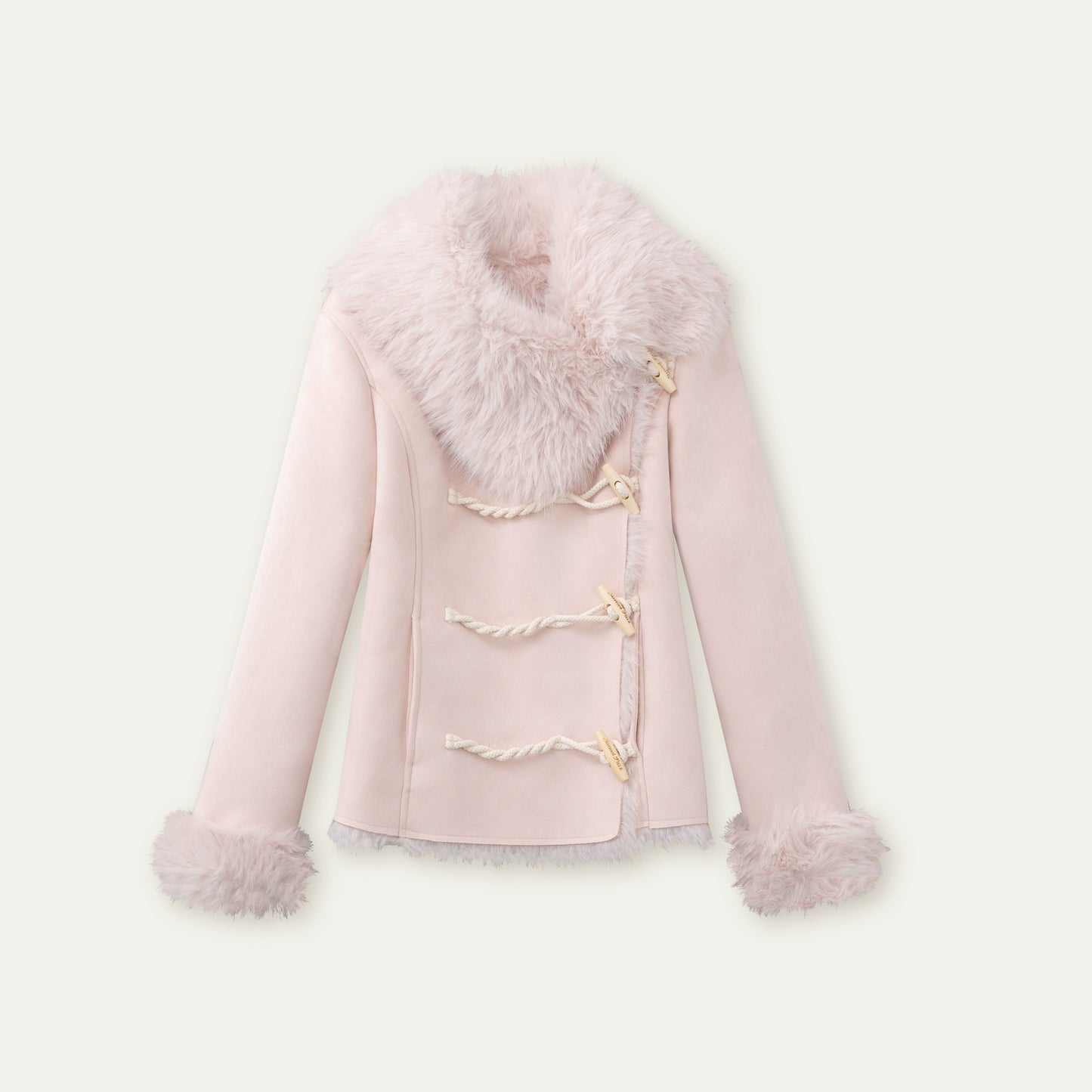 Vintage Khaki Pink Suede Fleece Jacket