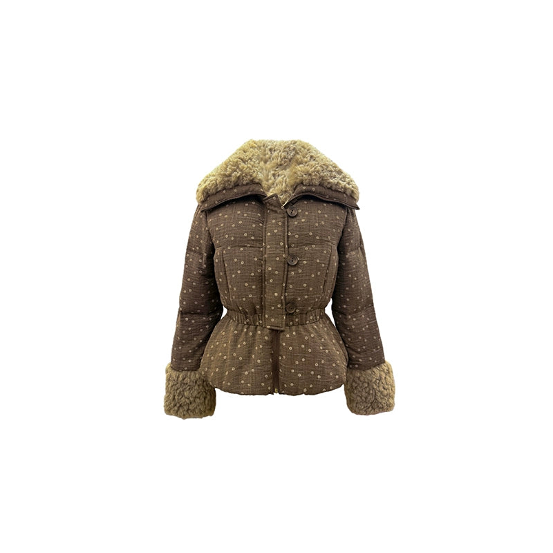 Retro Floral Down Jacket Set-Up