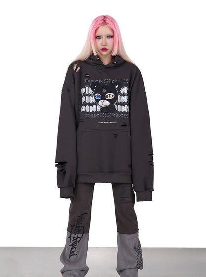 Hooded Rock Destruction Genderless Jacket