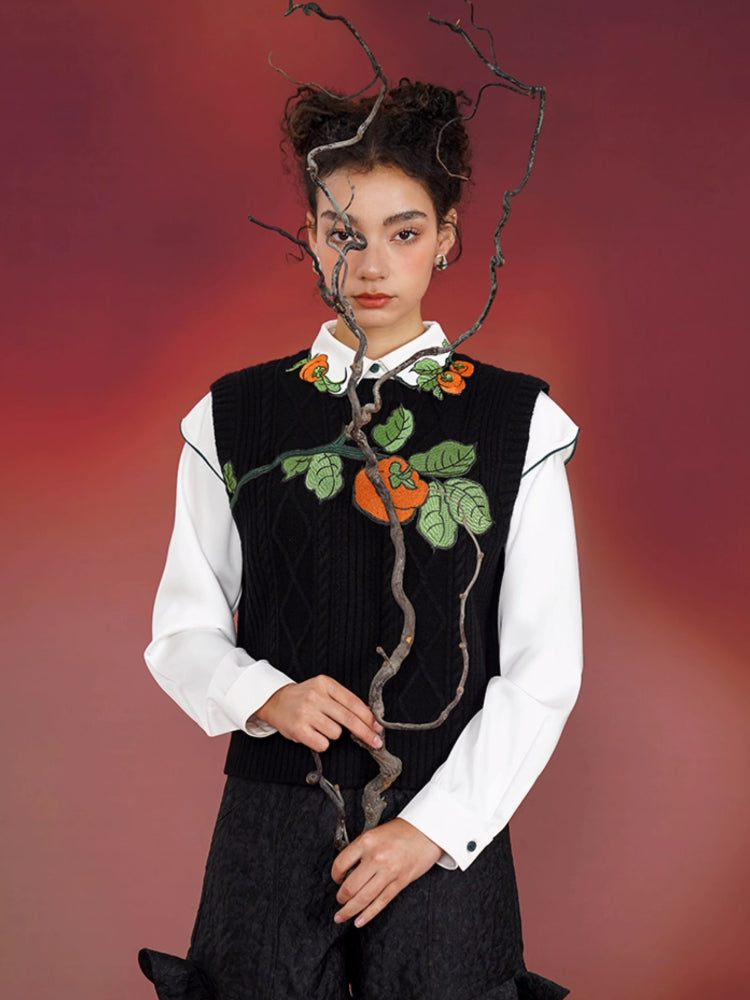 Chinese style embroidery vest and shirt