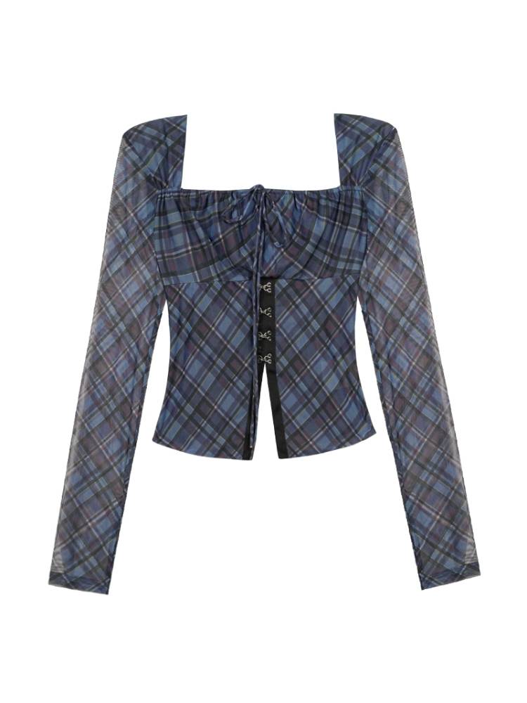 Plaid slim shirt