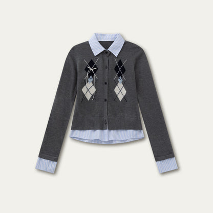 Vintage Rhombus Knit Sweater Top