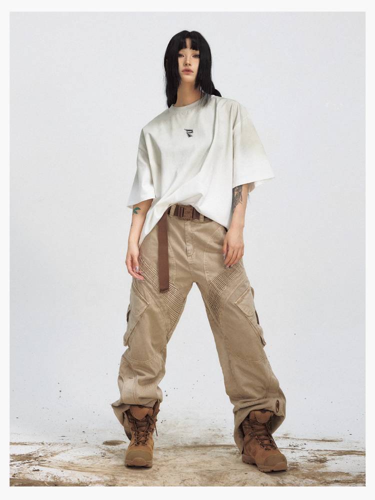 Wash wide casual pants