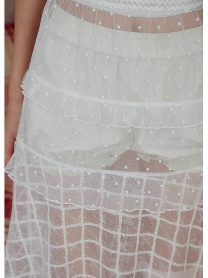 See-through A-line skirt