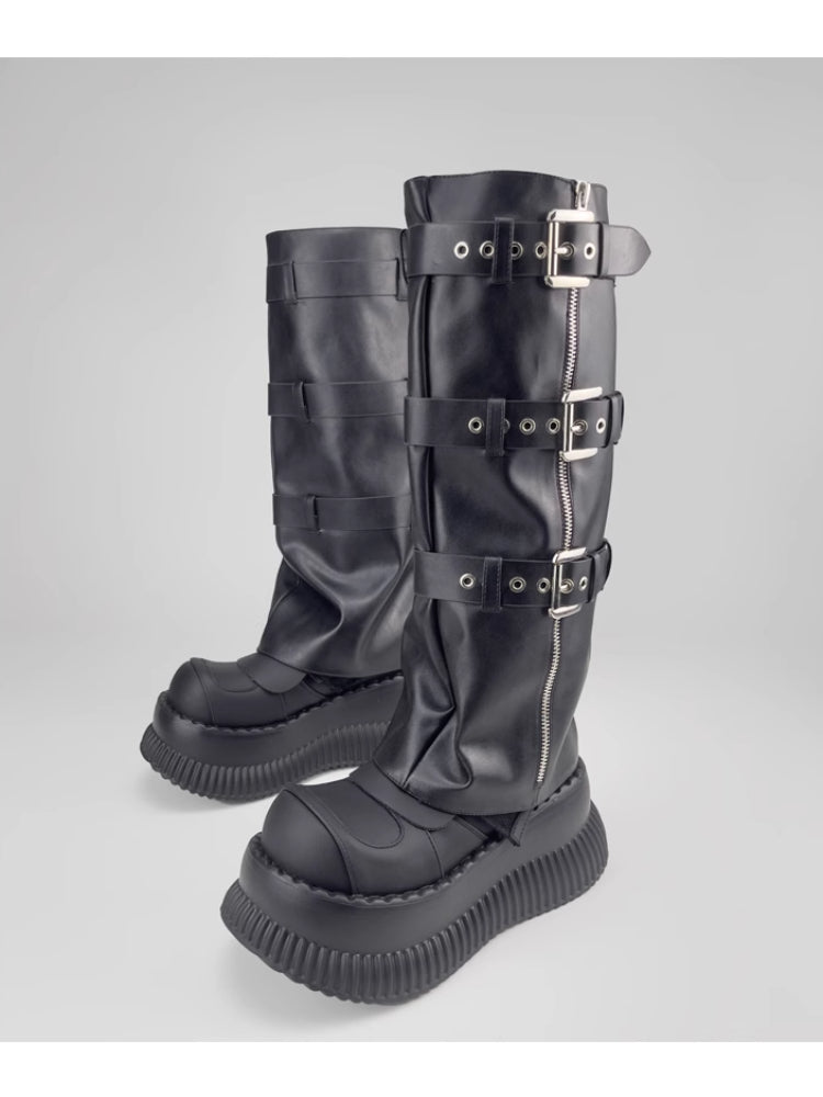 Sweet and cool punk style belt boots