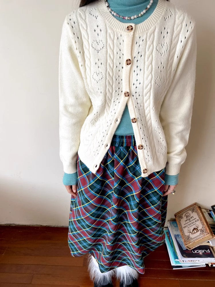 Plaid bud skirt