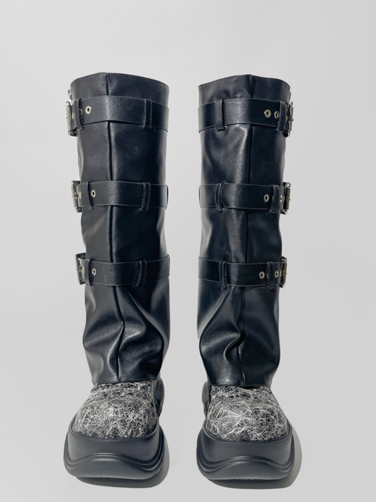 Punk style platform dwarf night boots