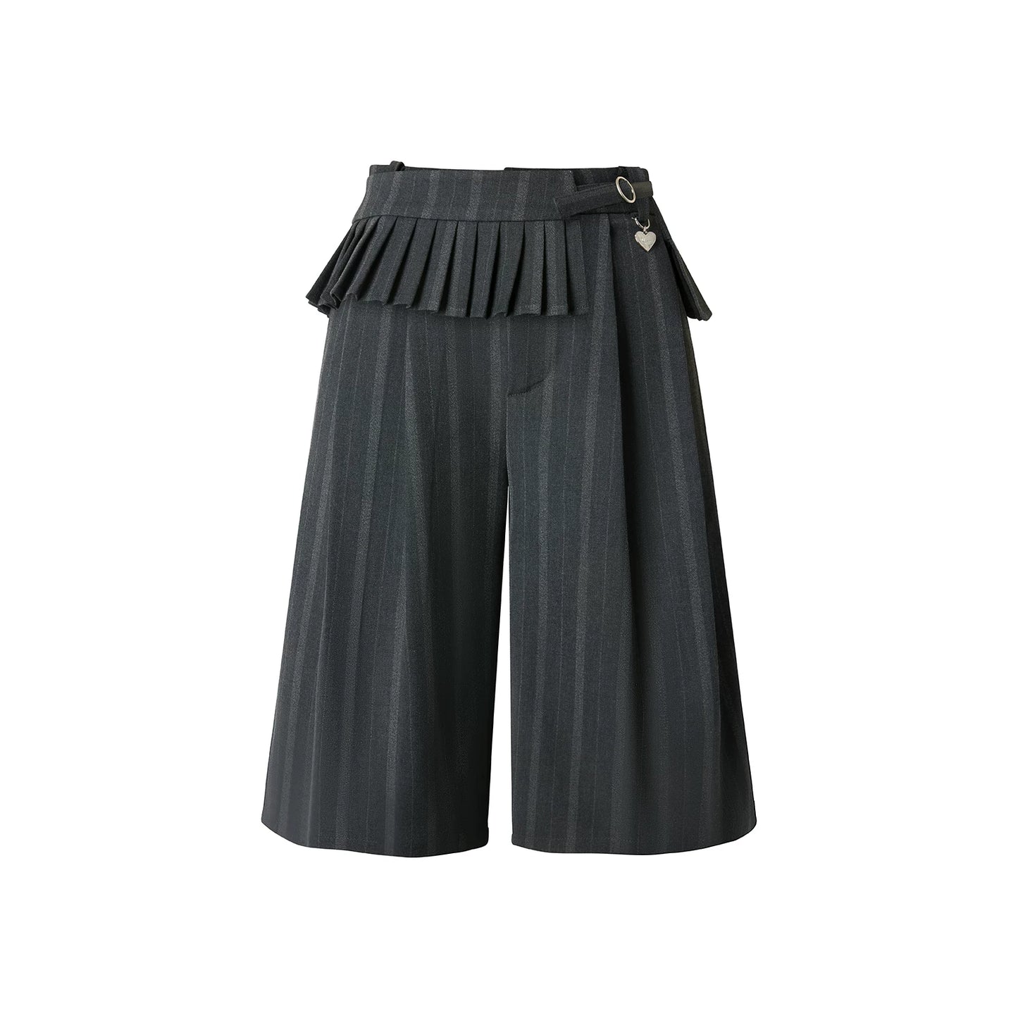 Gray Striped Six-Point Pants