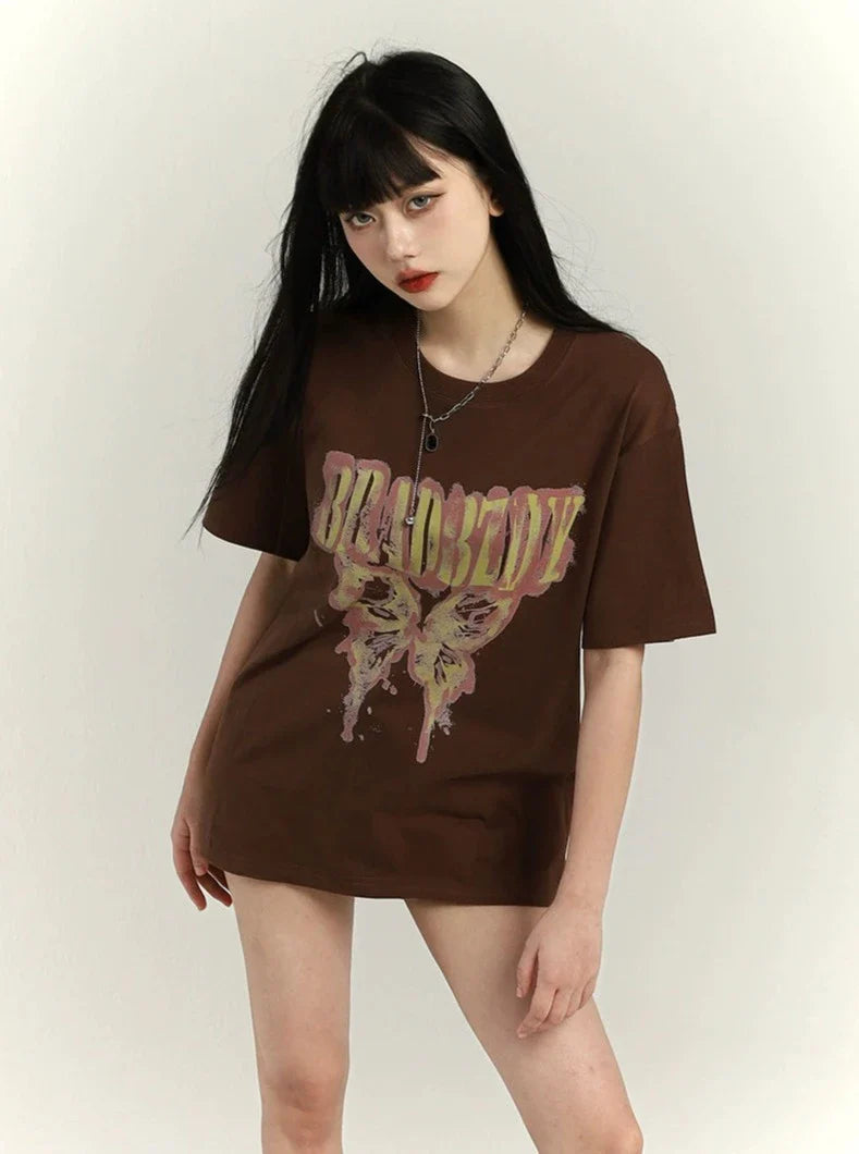 Loose Mid-length Bottoms T-Shirt