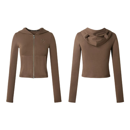 Heart Embroidery Hooded Sweatshirt Set-Up