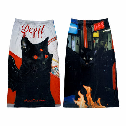 Reversible Print Stretch Casual Maxi Skirt