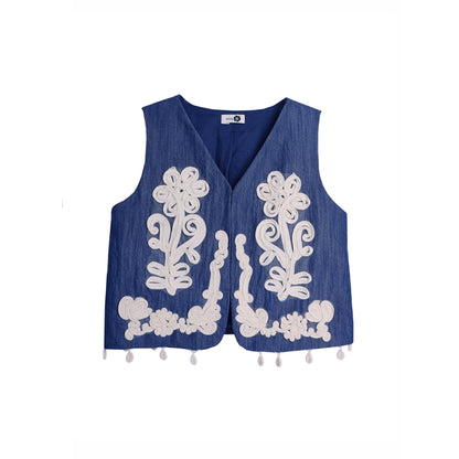 Wind Vines Flower Shell Pendant Vest Set-Up