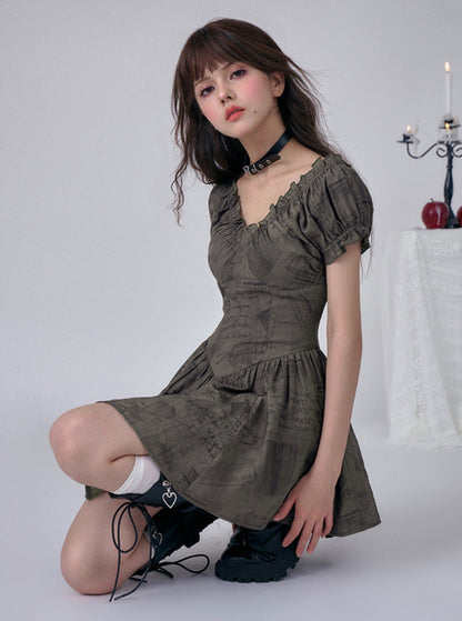 V-Neck Cool Ruched Dress