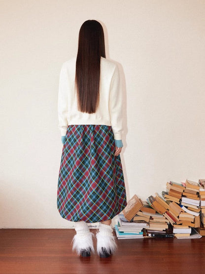 Plaid bud skirt