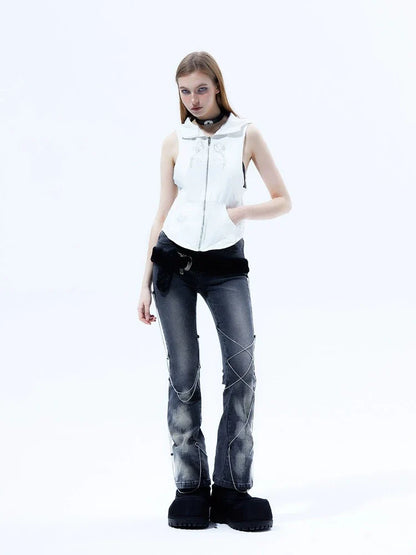 High Street Chain Straight Pants