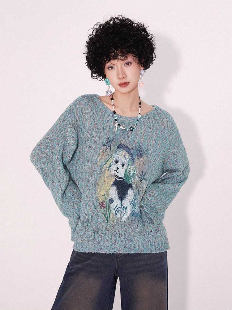 Dog print sweater