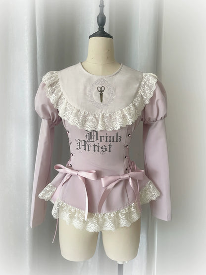 Pink Lace Swing Shirt Set-Up