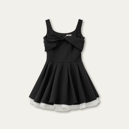 Black Bow Puffy Dress