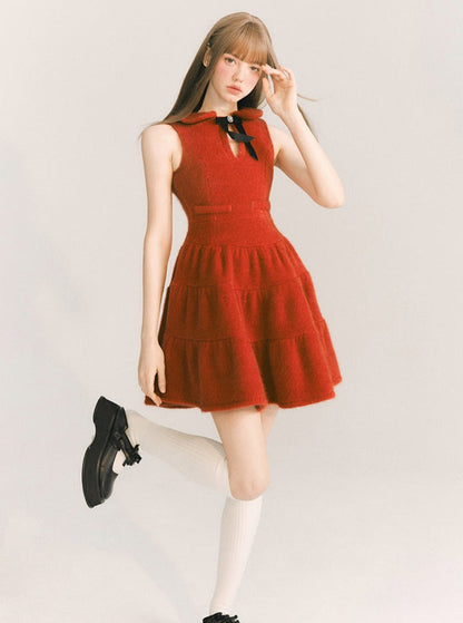 Sleeveless long mulled wine dress