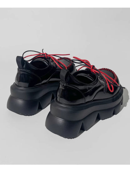 Punk style platform black shoes