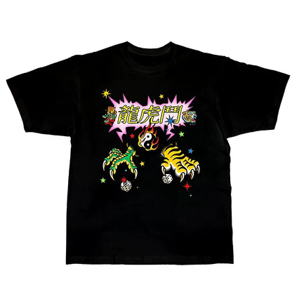 Drachen-Tiger-Hip-Hop-Oberteil