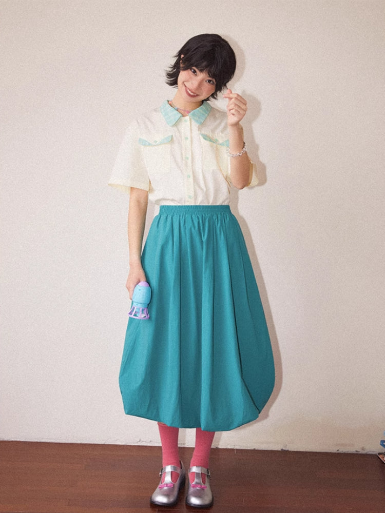 4 Color Bud Long Skirt